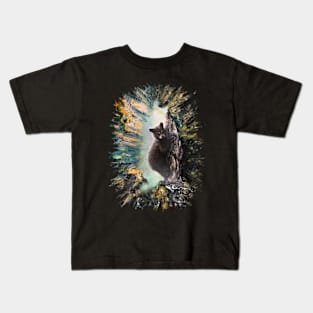 Realistic Bear Cub On the Tree In the Forest Kids T-Shirt